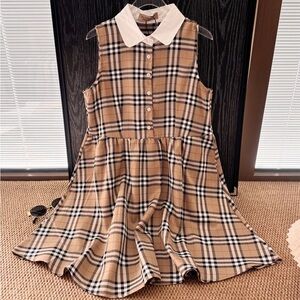 Burberry Nova Check Sleeveless Dress with Peter Pan Collar NWT